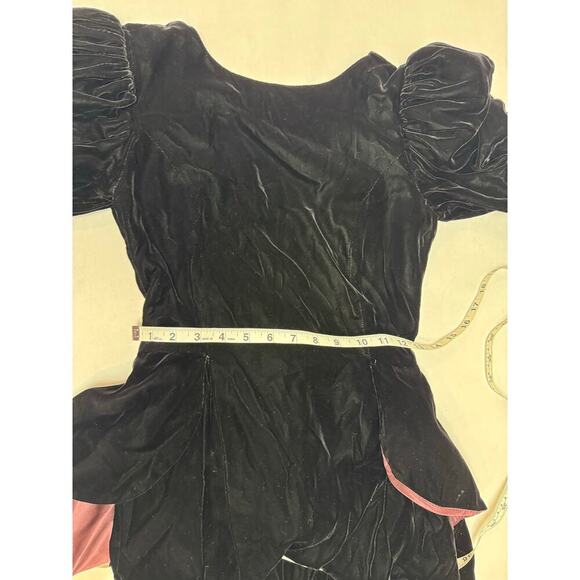 Gothic Whimsigoth Vintage Dress Black Velvet Purple 80s Act III USA Rare Small - Picture 8 of 12
